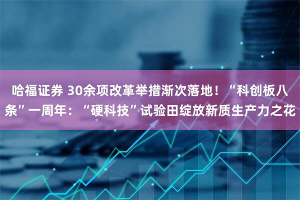 哈福证券 30余项改革举措渐次落地！“科创板八条”一周年：“硬科技”试验田绽放新质生产力之花